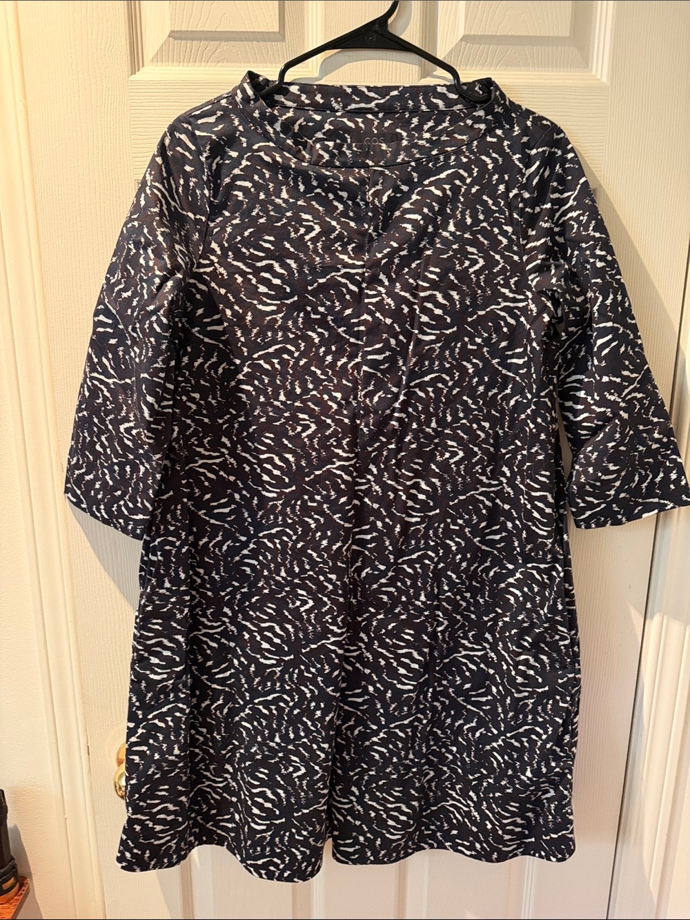 COS Navy and White Patterned Tunic